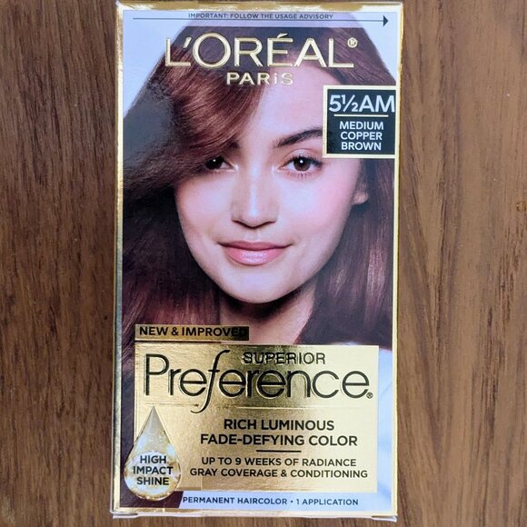 L'Oreal Paris Superior Preference Permanent Hair Color 5.5AM Medium Copper Brown - Picture 1 of 3